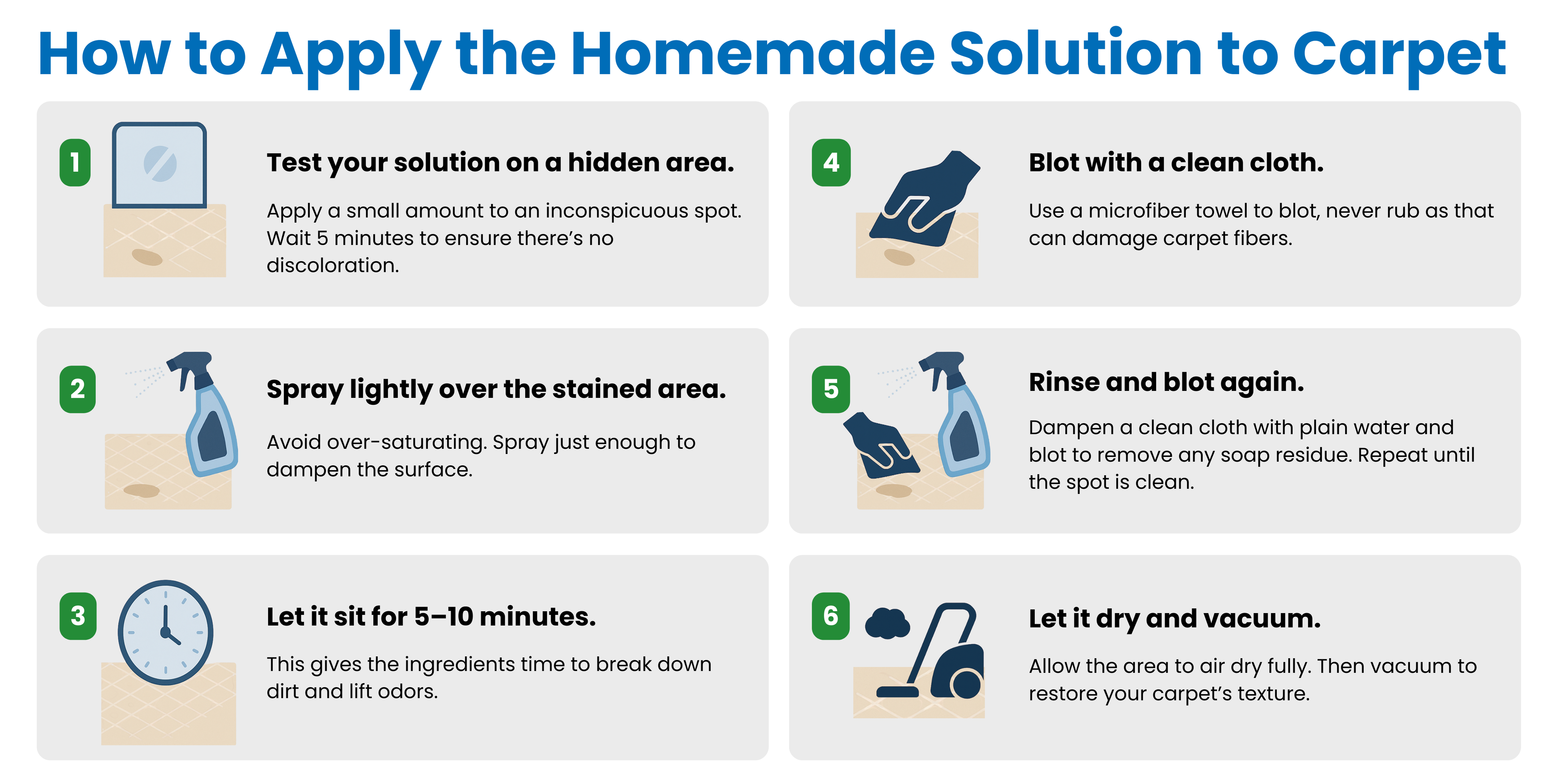 How to apply the Homemade Solution to carpet